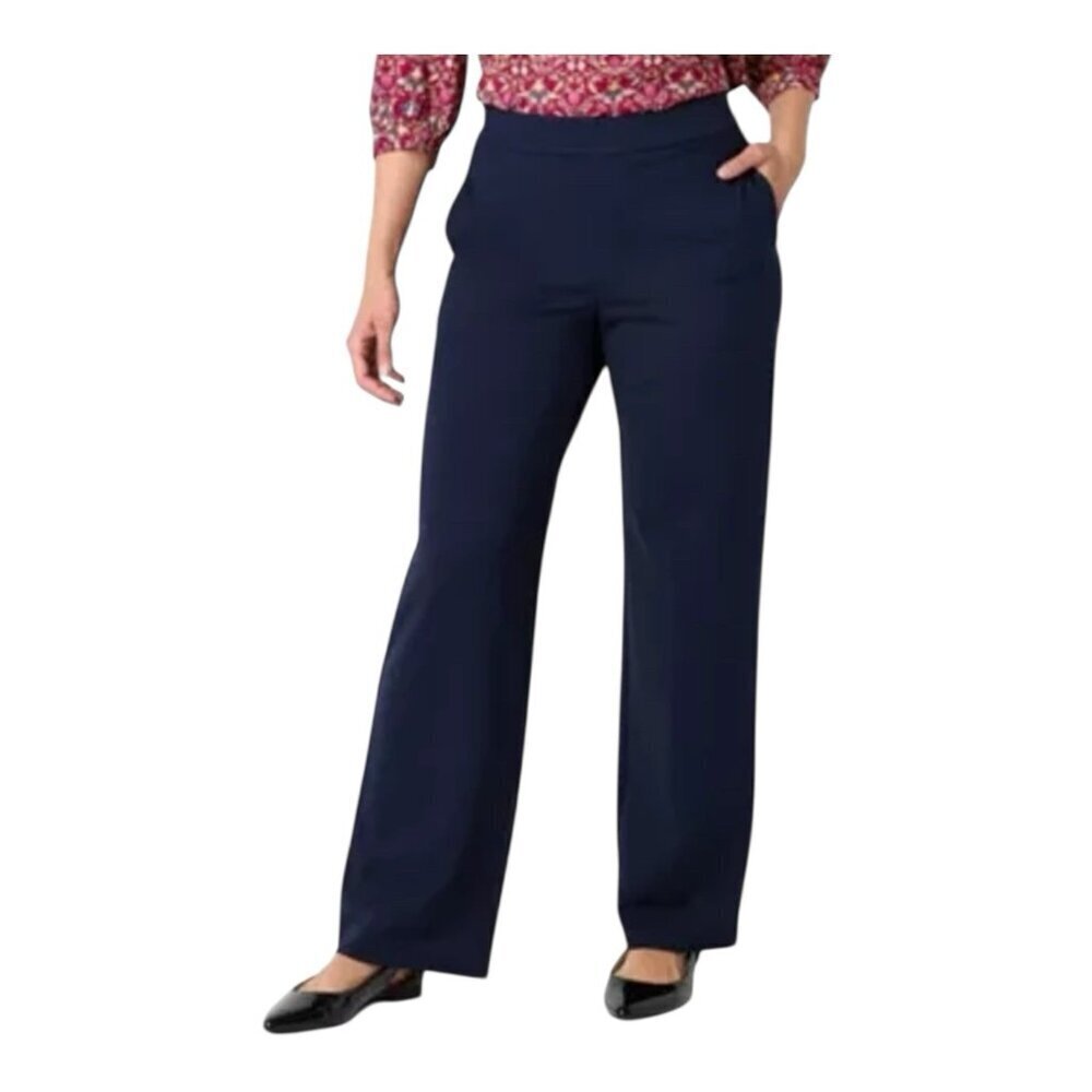 St John’s Bay Wide Leg Comfort Waist Knit Pull On Pants Medium Tall Navy Blue